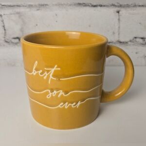 Indigo Best Son Ever Mug Mustard Yellow Script Coffee Tea Cup Gift